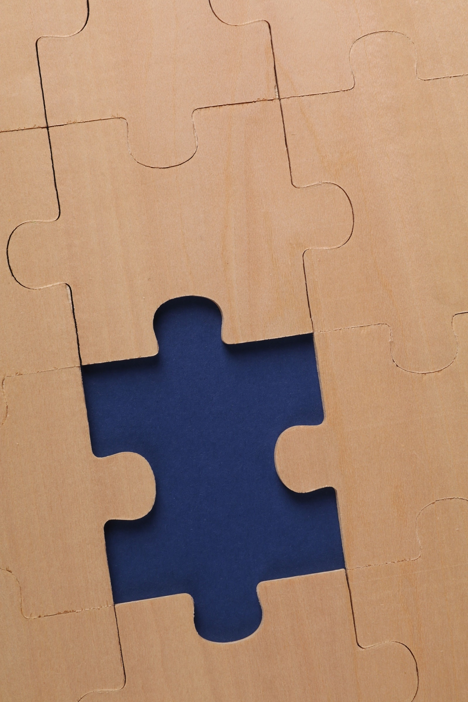 Een puzzel waarin één stuk ontbreekt